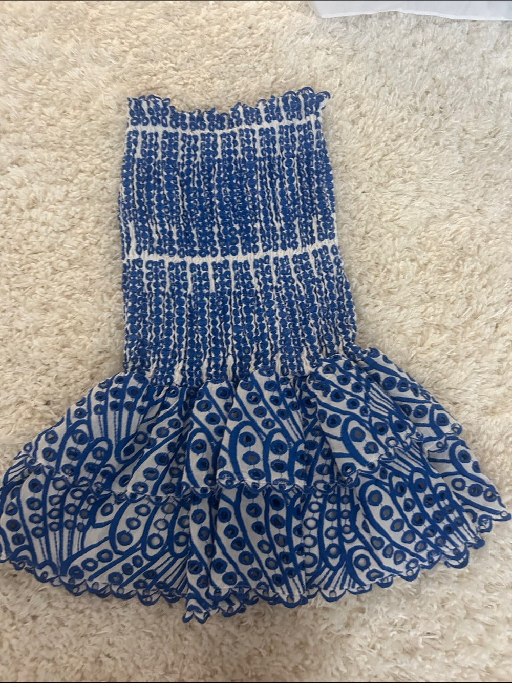 Amazon Blue Smocked Ruffled Women’s Skirt